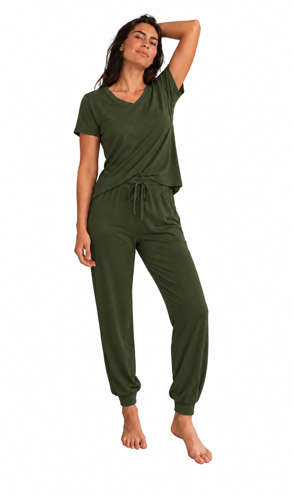 Classic Olive Women Manga Corta