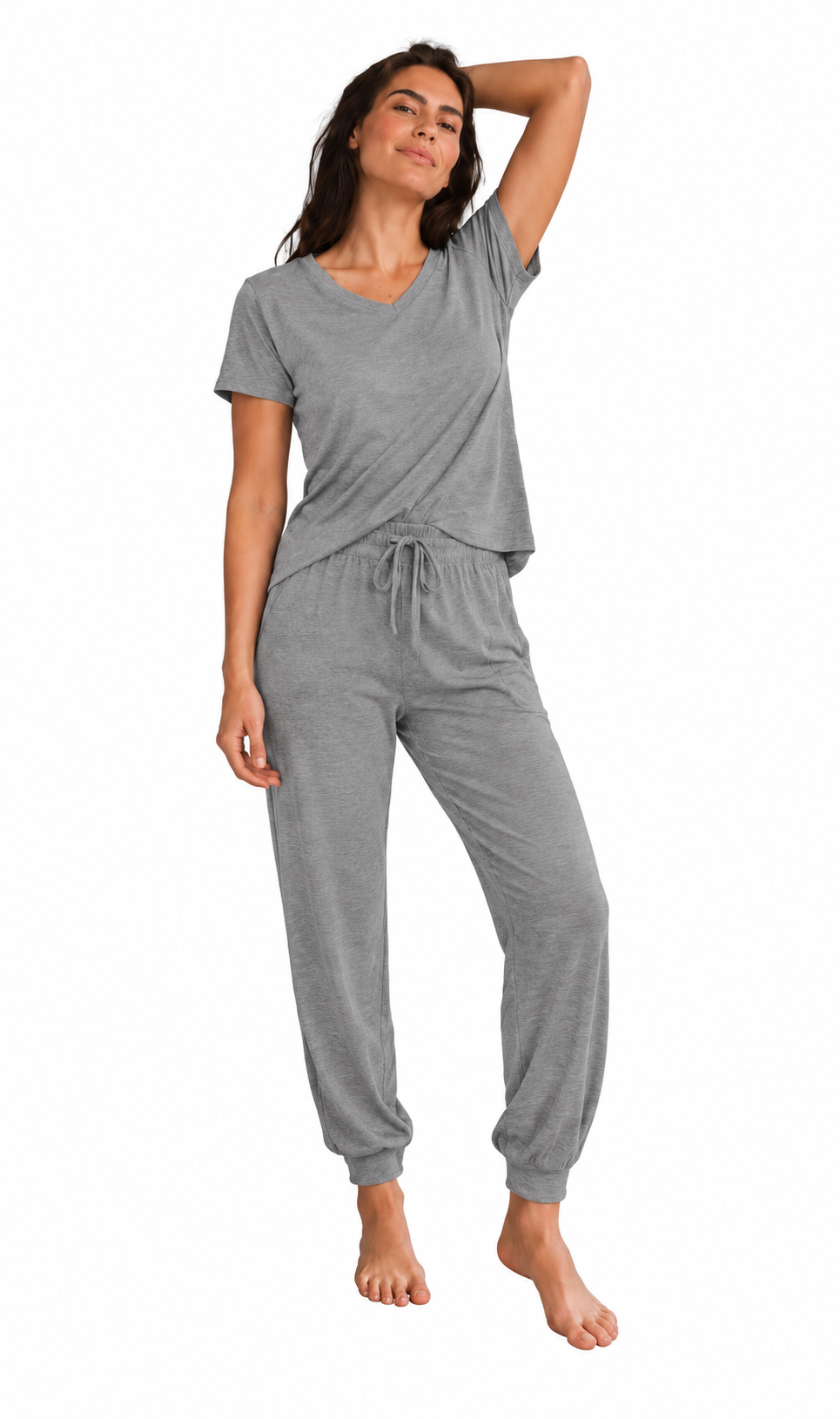 Classic Gray Women Manga Corta