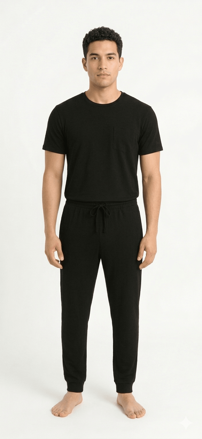 All Black Men Manga Corta Pantalón Cerrado - Reset Loungewear