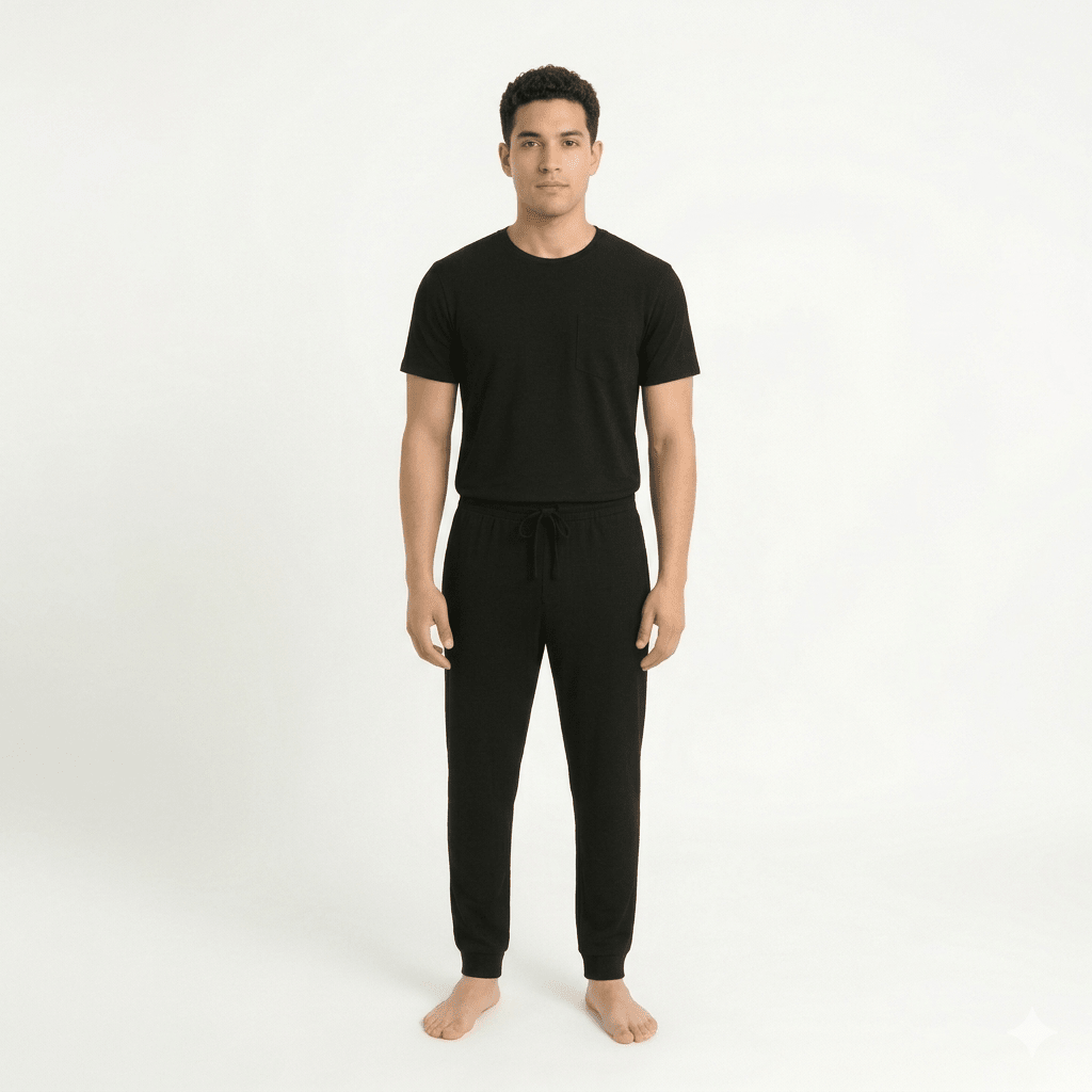 All Black Men Manga Corta Pantalón Cerrado - Reset Loungewear