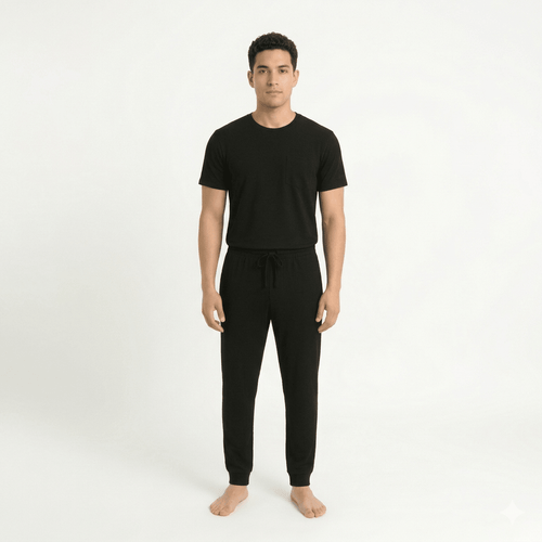 All Black Men Manga Corta Pantalón Cerrado - Reset Loungewear