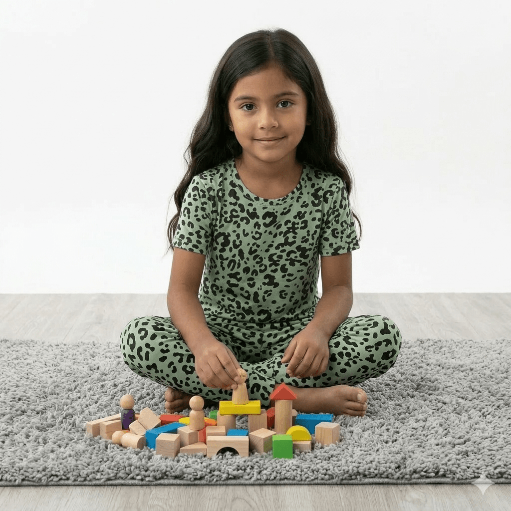 Animal Green Kids Pantalon y Playera Manga Corta - Reset Loungewear