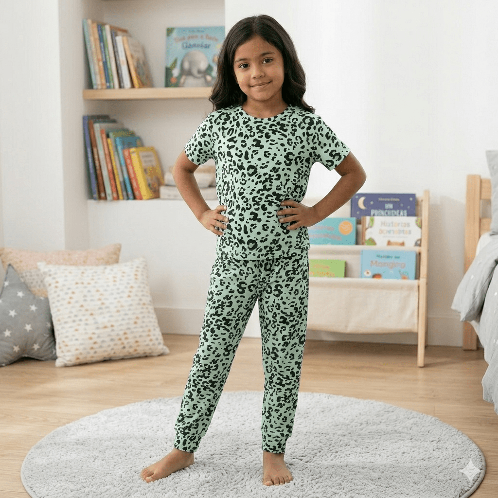Animal Green Kids Pantalon y Playera Manga Corta - Reset Loungewear