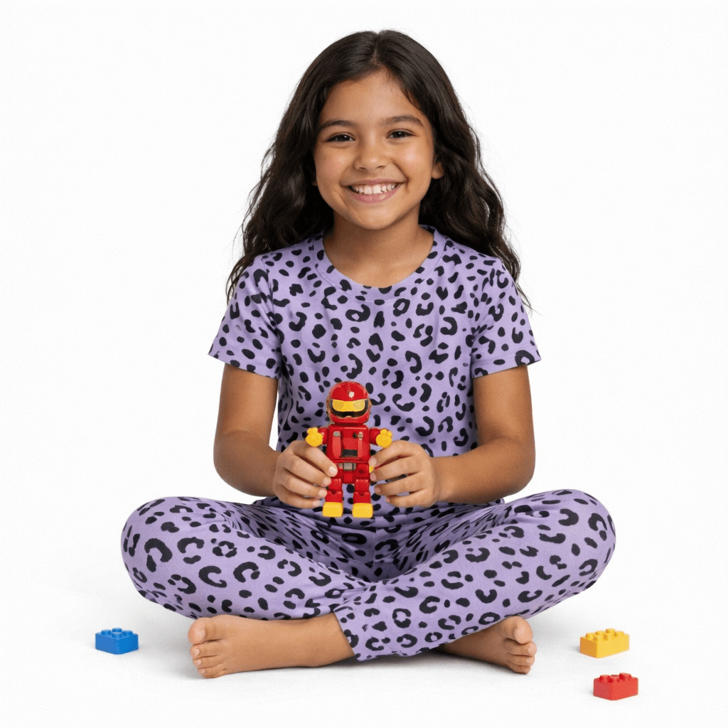 Animal Purple Kids Pantalon y Playera Manga Corta - Reset Loungewear