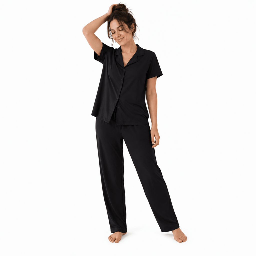 Black-Button Set For Her - Reset Loungewear