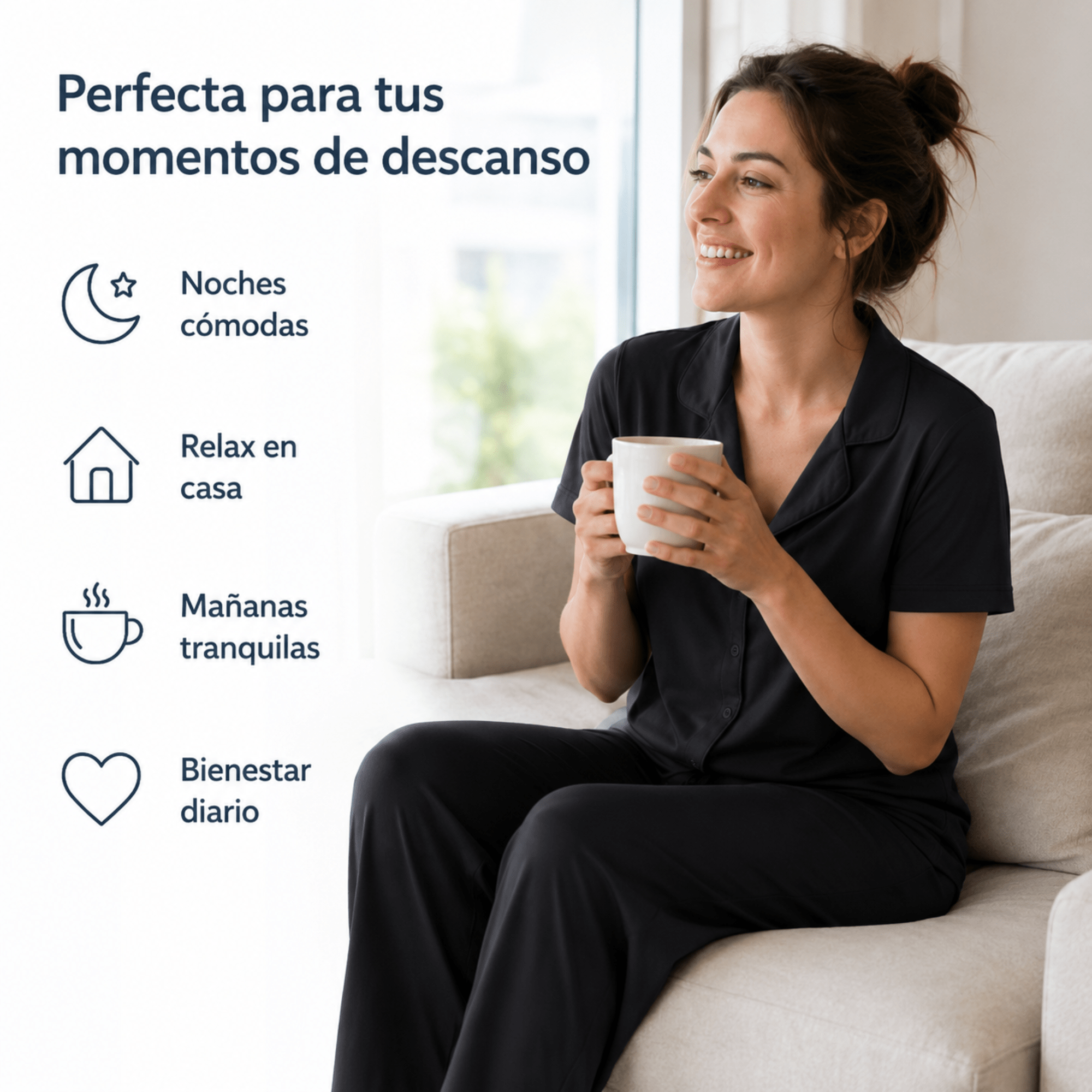 Black-Button Set For Her - Reset Loungewear