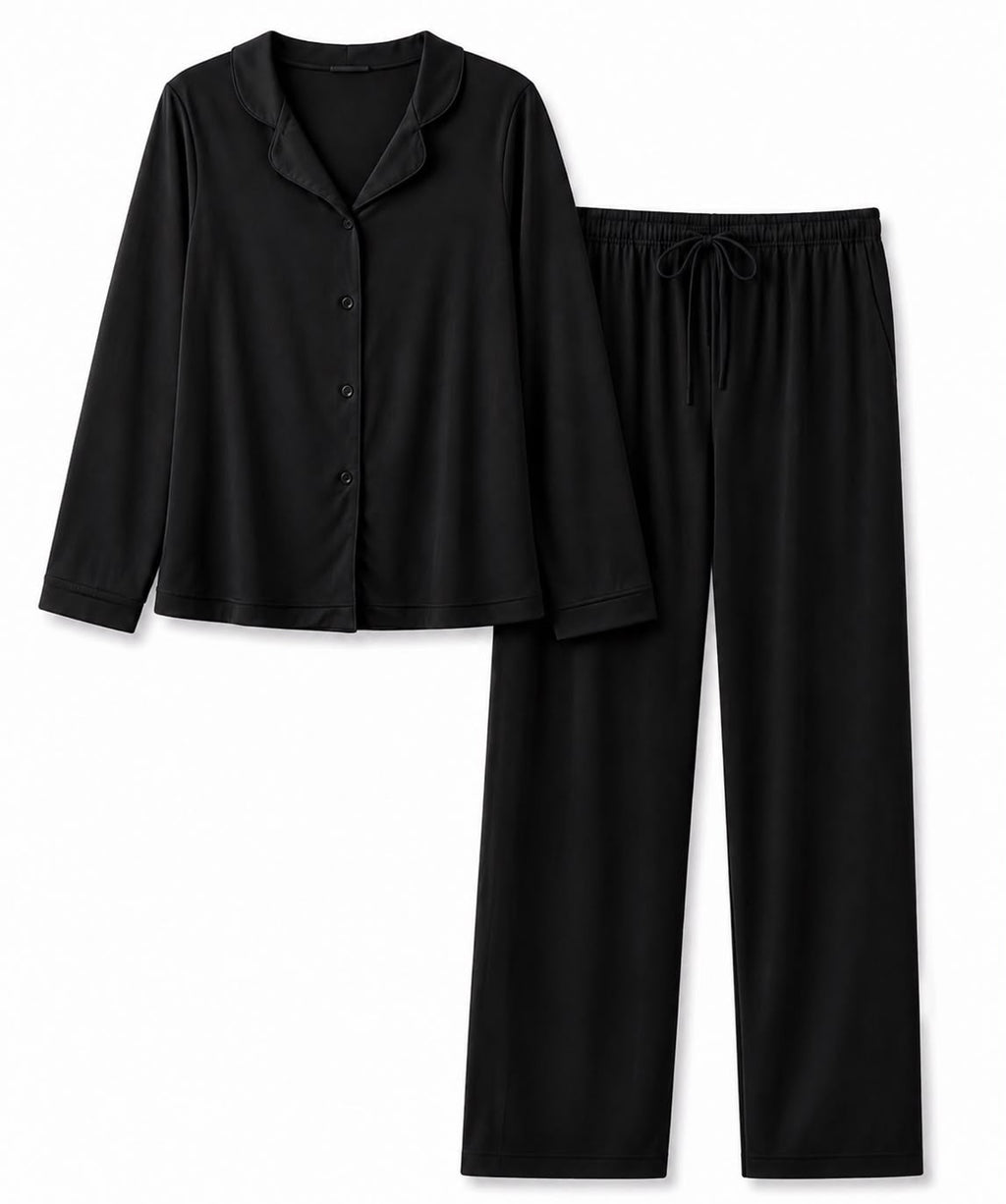 Black-Button Set For Her - Reset Loungewear