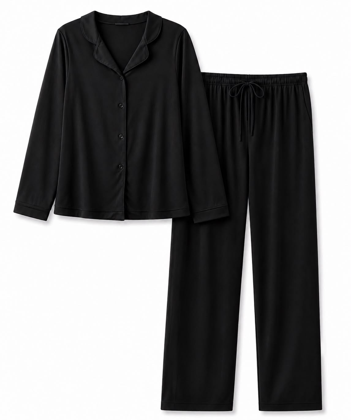 Black-Button Set For Her - Reset Loungewear