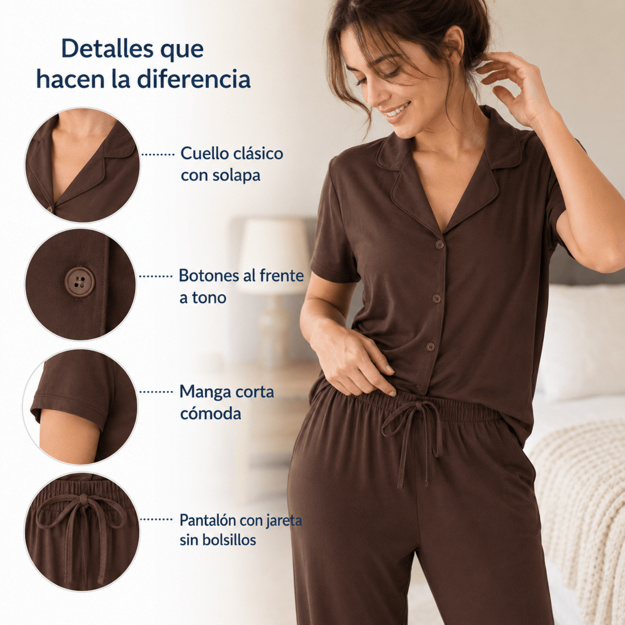 Cacao Button Set For Her - Reset Loungewear