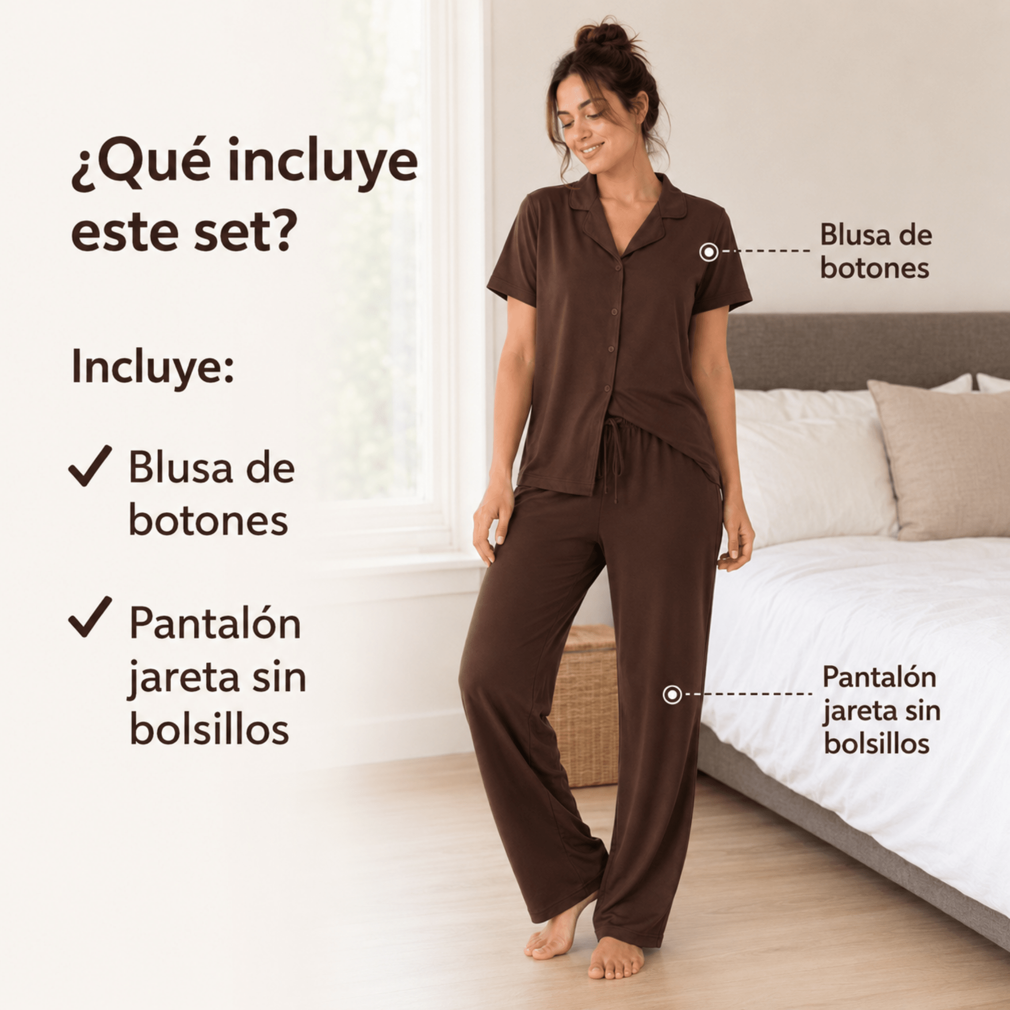 Cacao Button Set For Her - Reset Loungewear