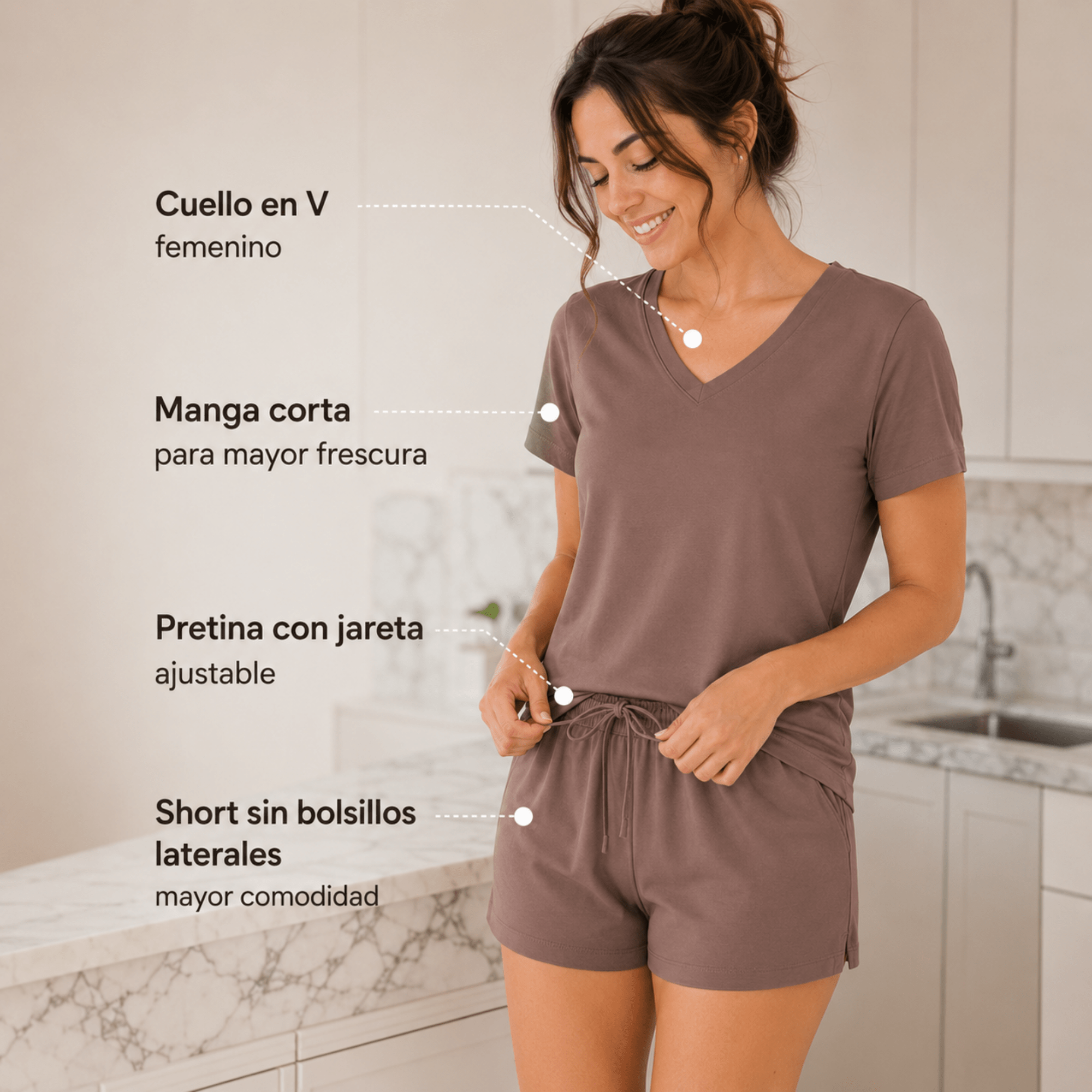 Cacao Shorts For Her - Reset Loungewear