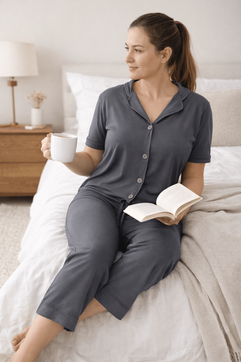 Carbon - Button Set For Her - Reset Loungewear