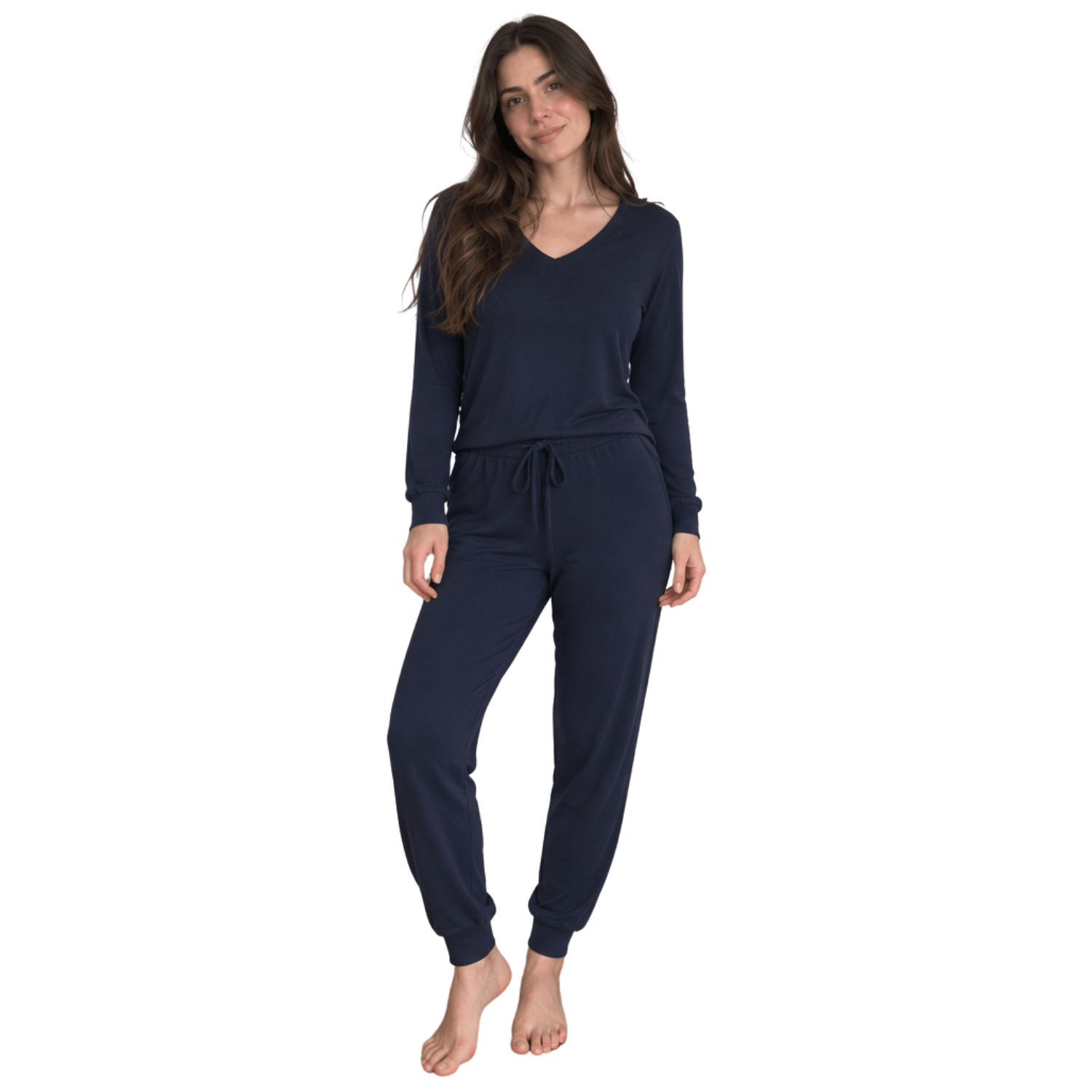Classic Navy Women manga larga - Reset Loungewear