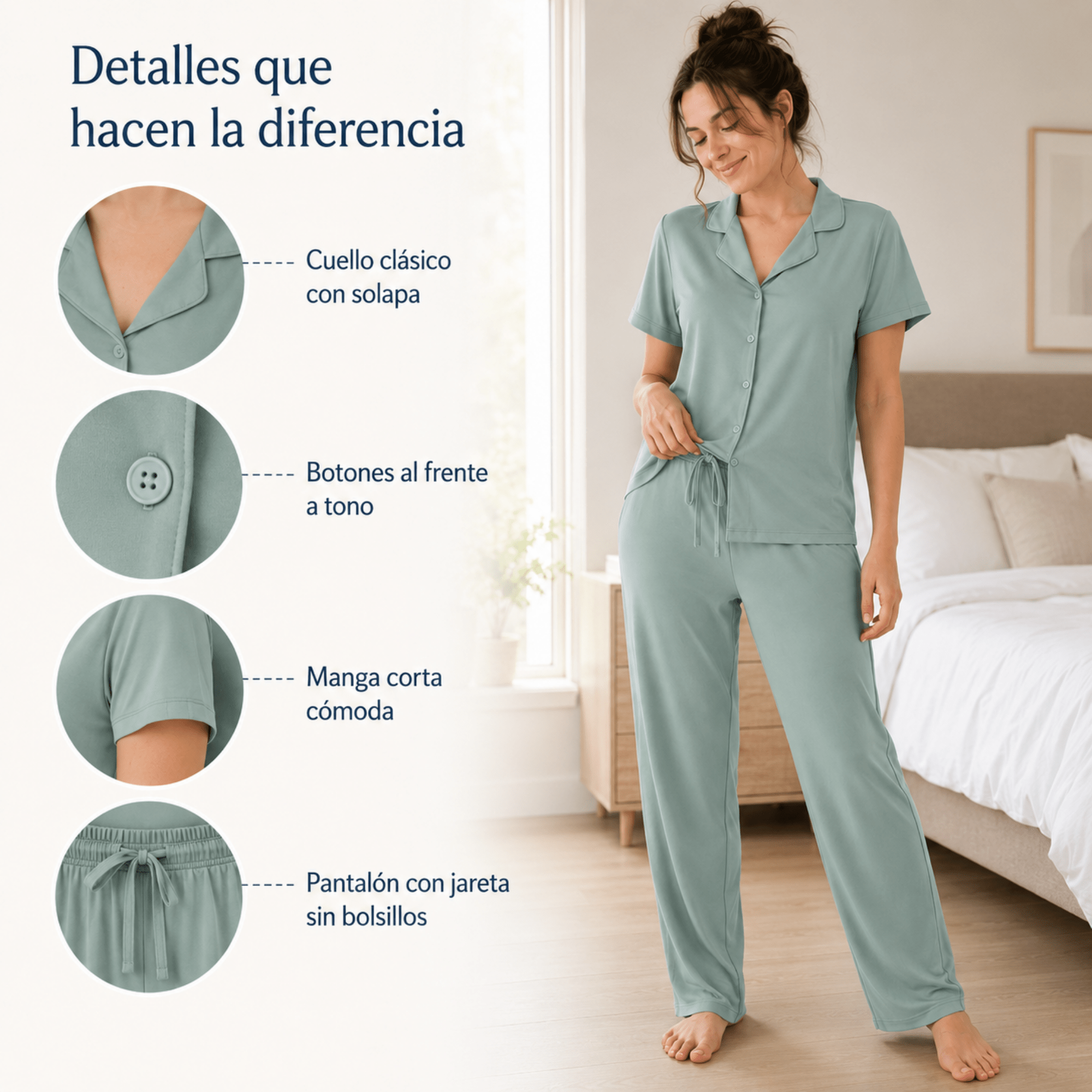 Eucalyptus - Button Set For Her - Reset Loungewear