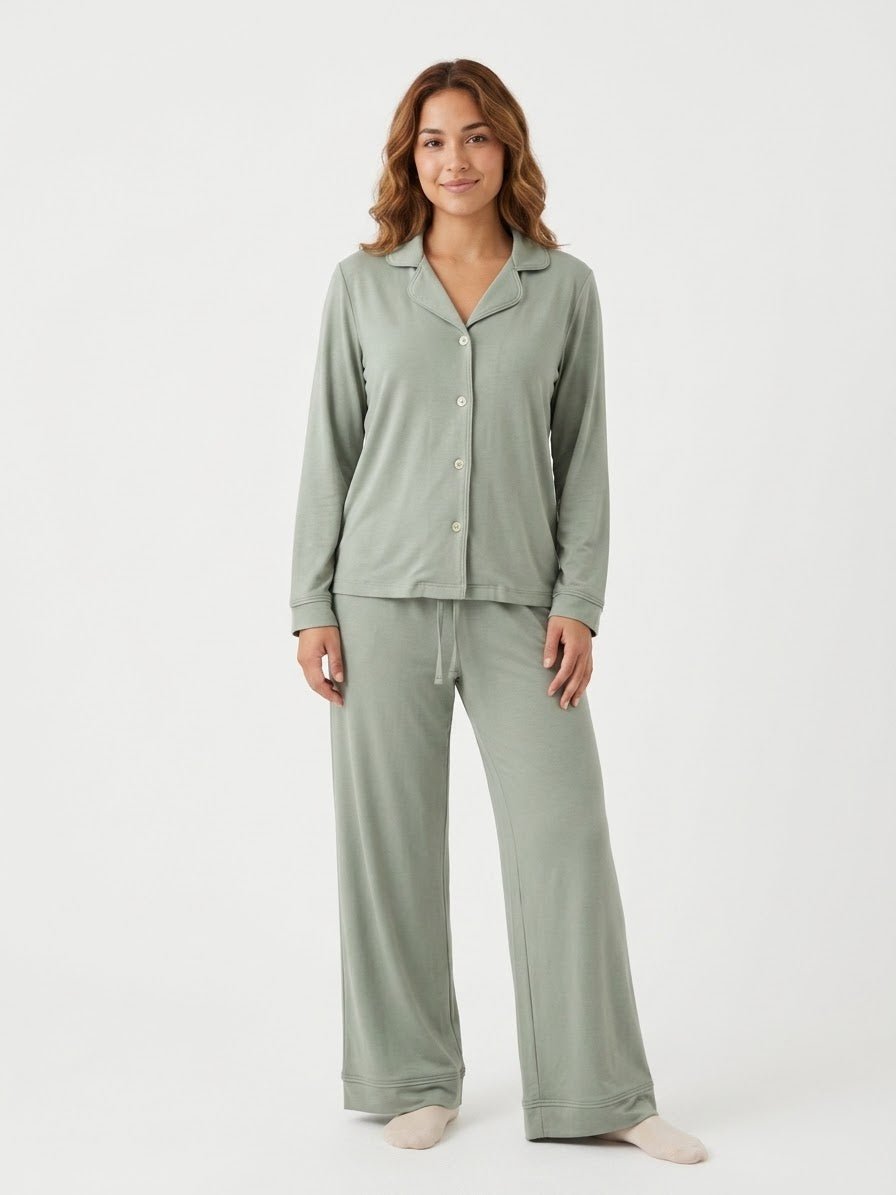 Eucalyptus Essentials Button Set For Her - Reset Loungewear