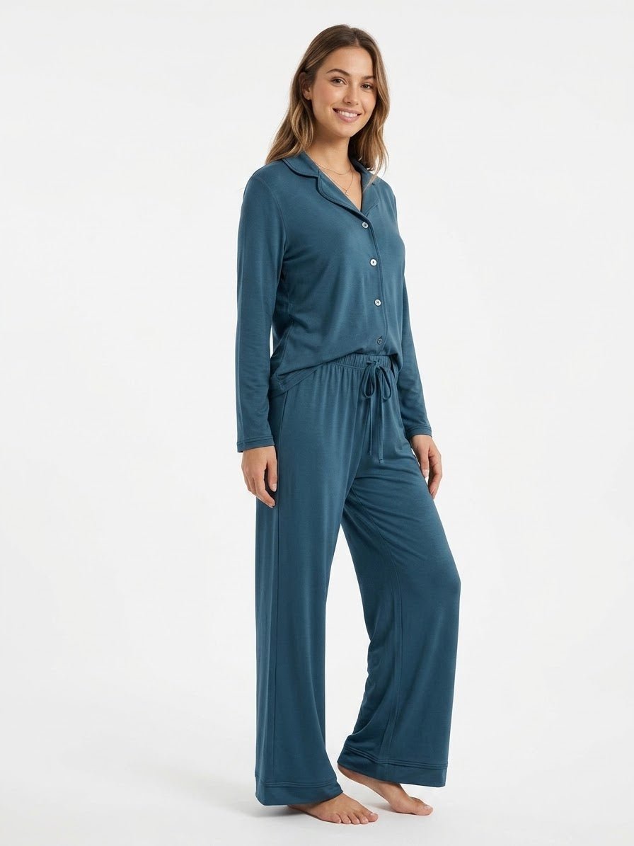Lagoon Essential Button Set For Her - Reset Loungewear