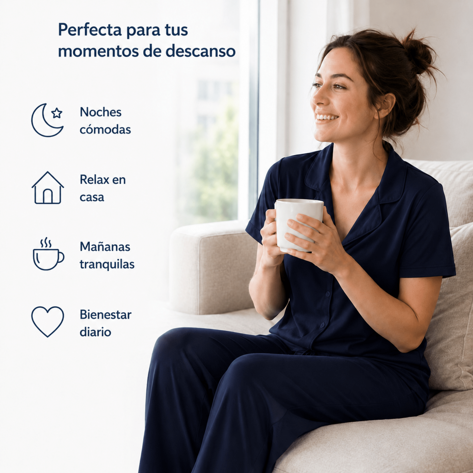 Navy-Button Set For Her - Reset Loungewear