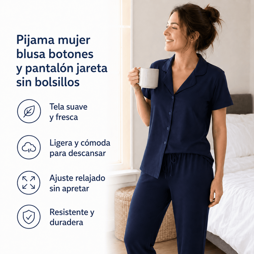 Navy-Button Set For Her - Reset Loungewear