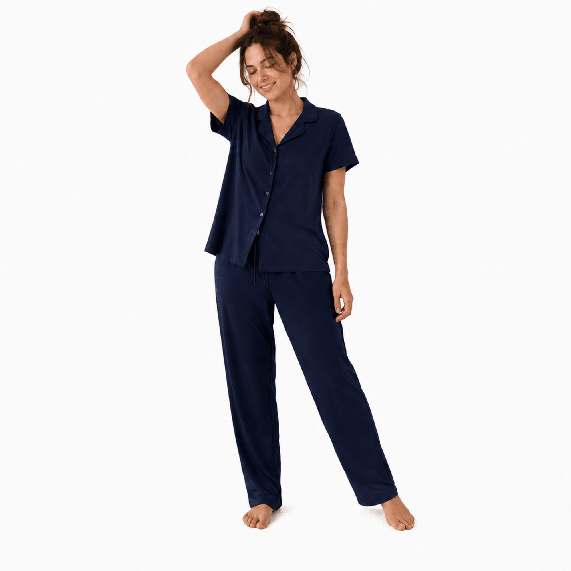 Navy-Button Set For Her - Reset Loungewear
