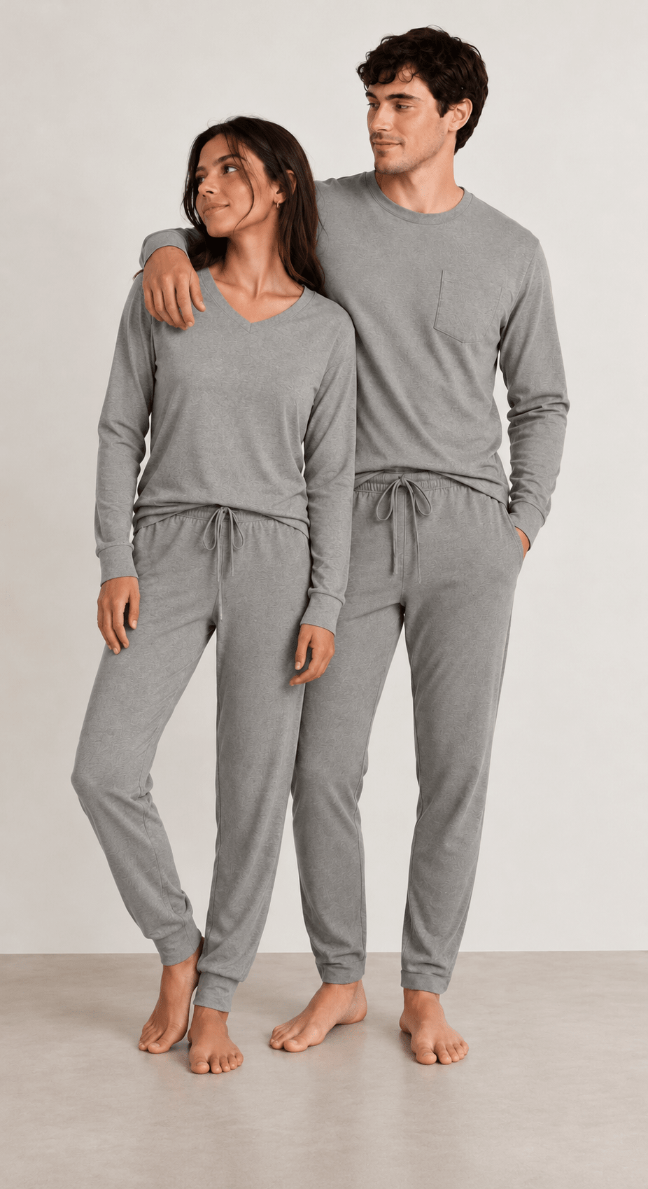 Set Pareja All Gray manga larga - Reset Loungewear