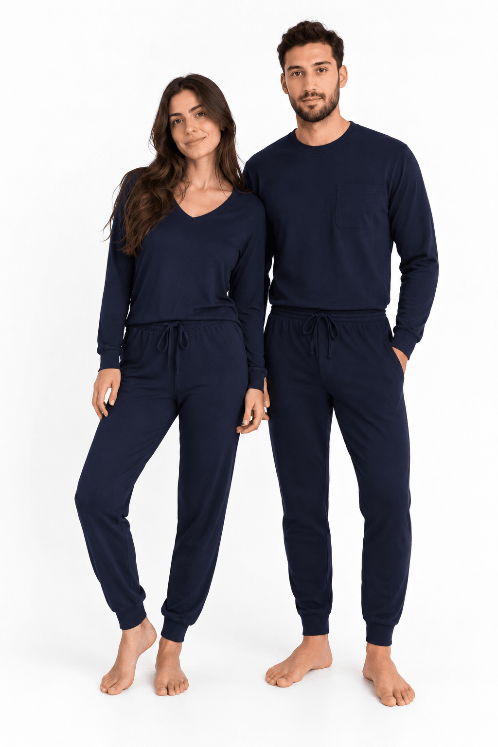 Set Pareja Navy Manga Larga - Reset Loungewear