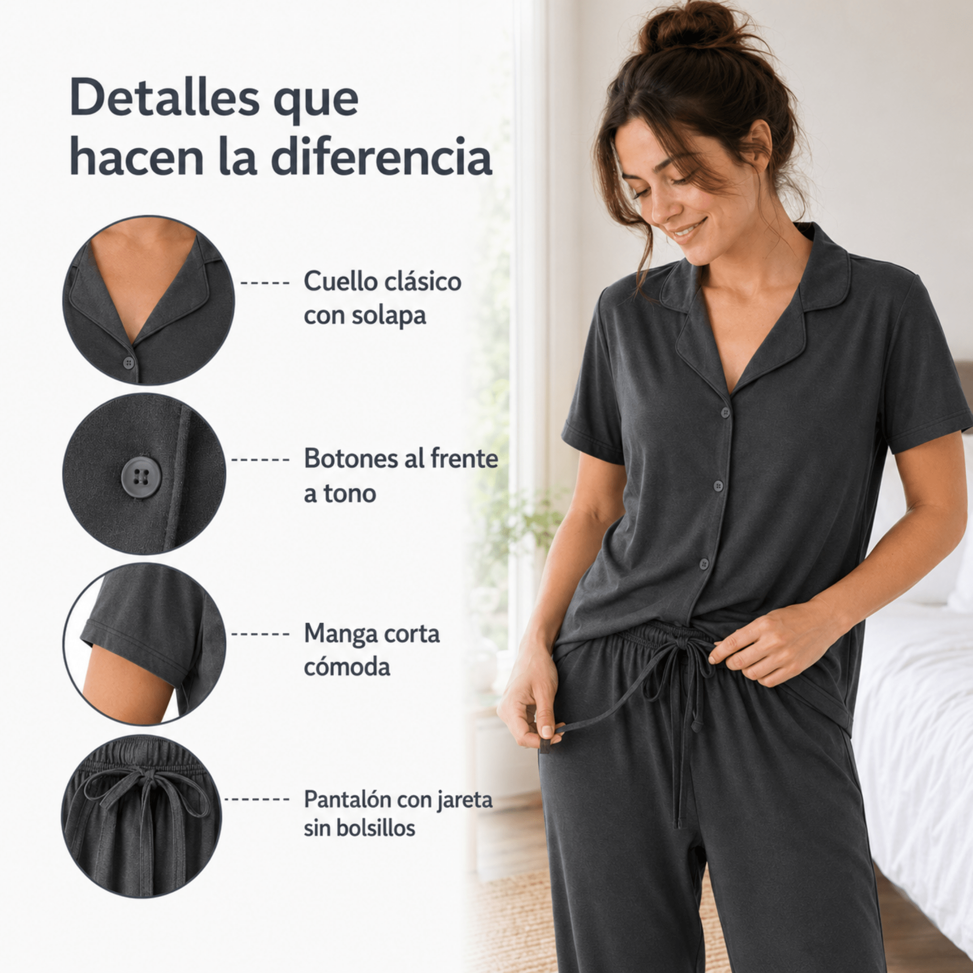 Stone - Button Set For Her - Reset Loungewear