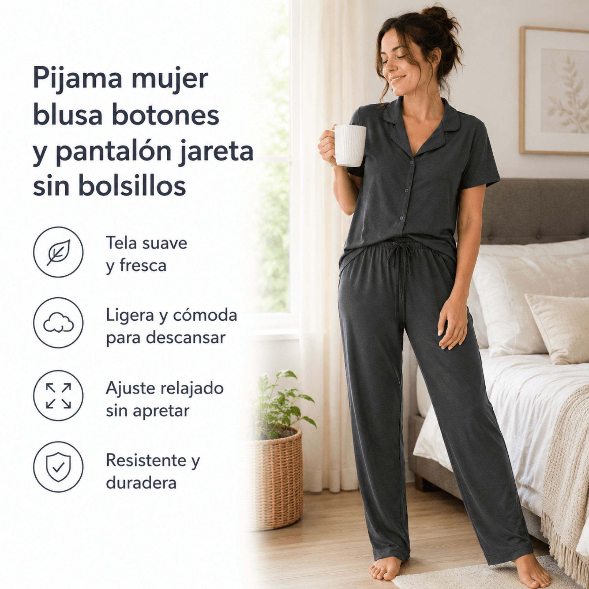 Stone - Button Set For Her - Reset Loungewear