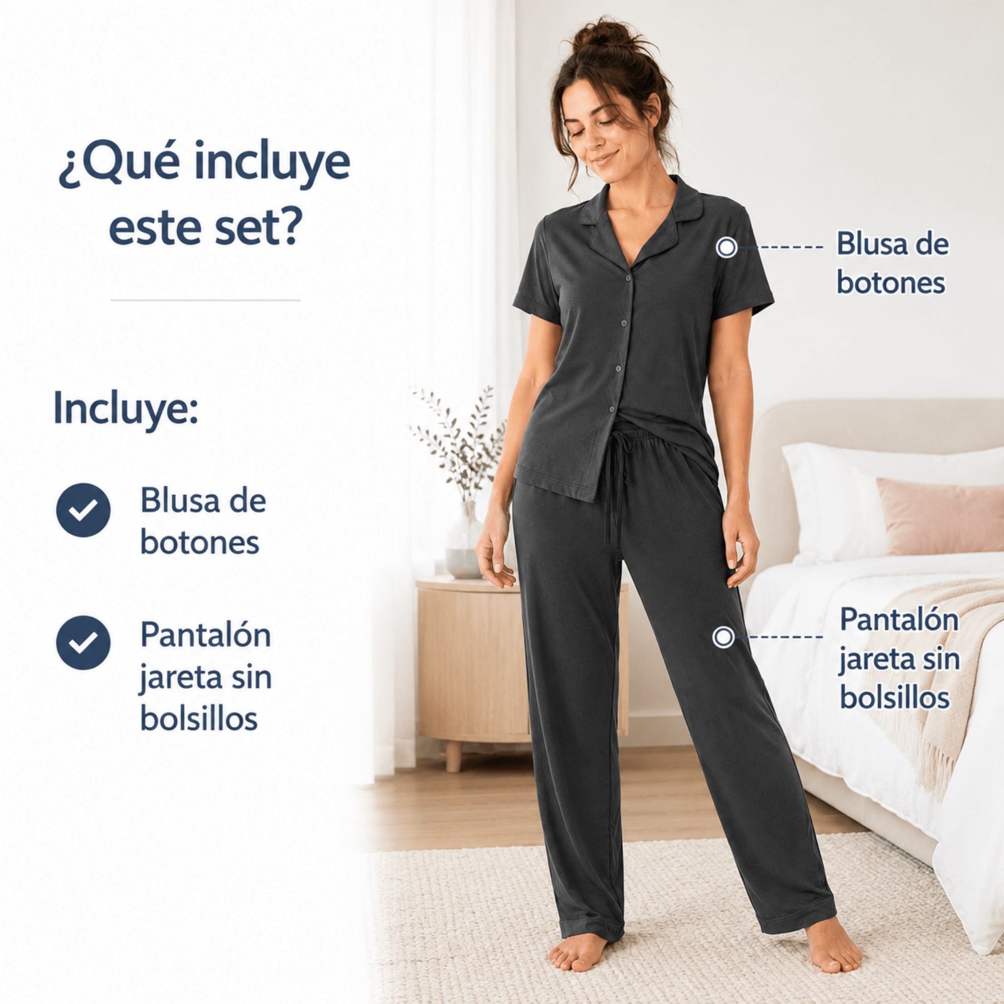 Stone - Button Set For Her - Reset Loungewear