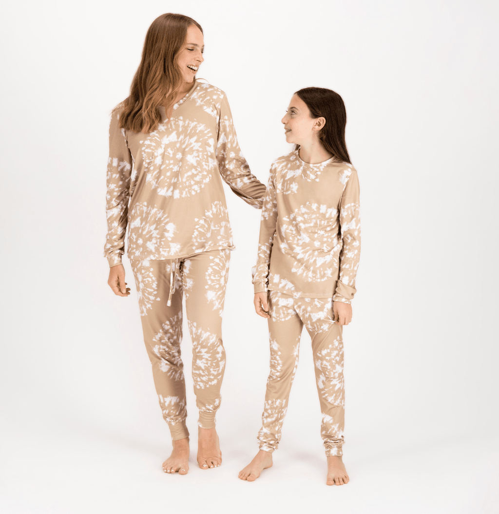 Swirly Beige Dream Tie - Dye Women Pj ML - Reset Loungewear
