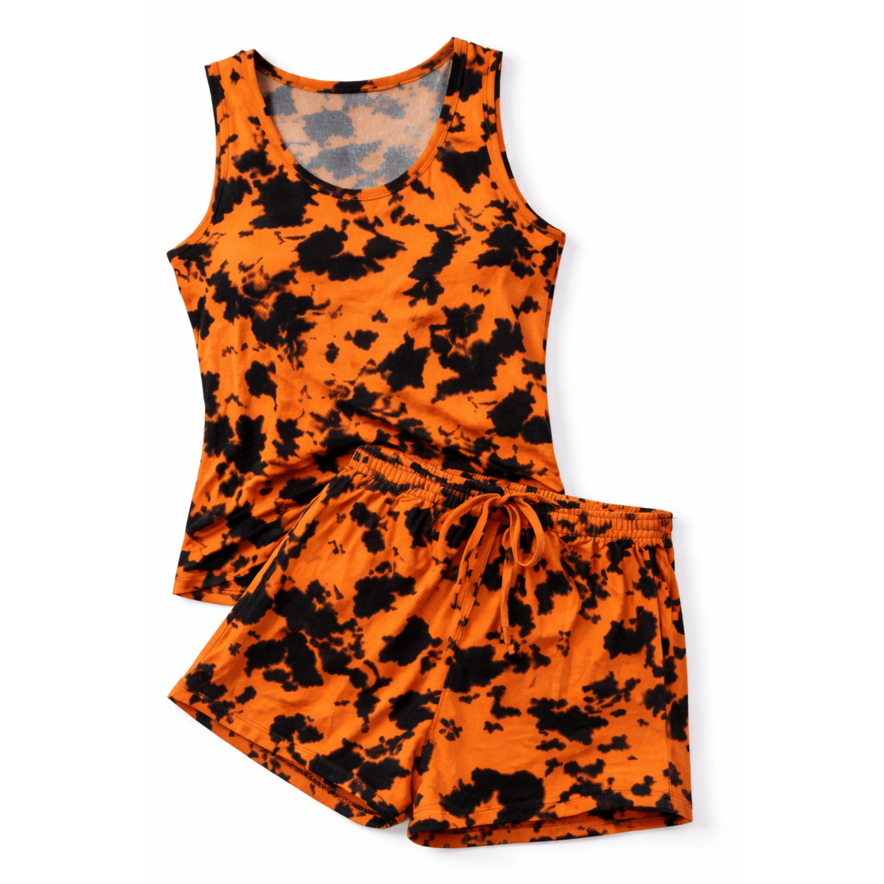 Tangerine Tie - Dye Women Short Sin Mangas - Reset Loungewear